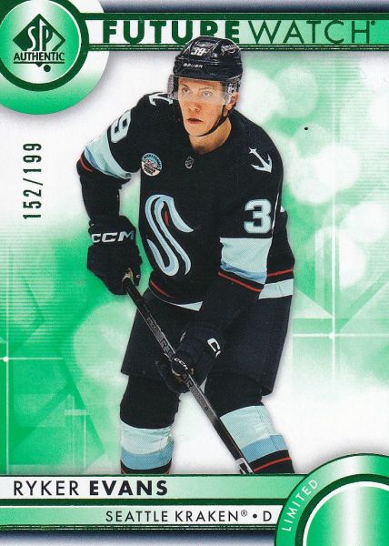 insert RC karta RYKER EVANS 23-24 SP Authentic Future Watch Green Limited /199